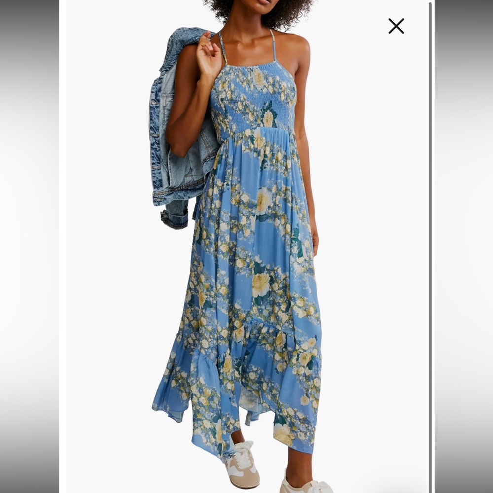 Free people heat wave floral high low dress